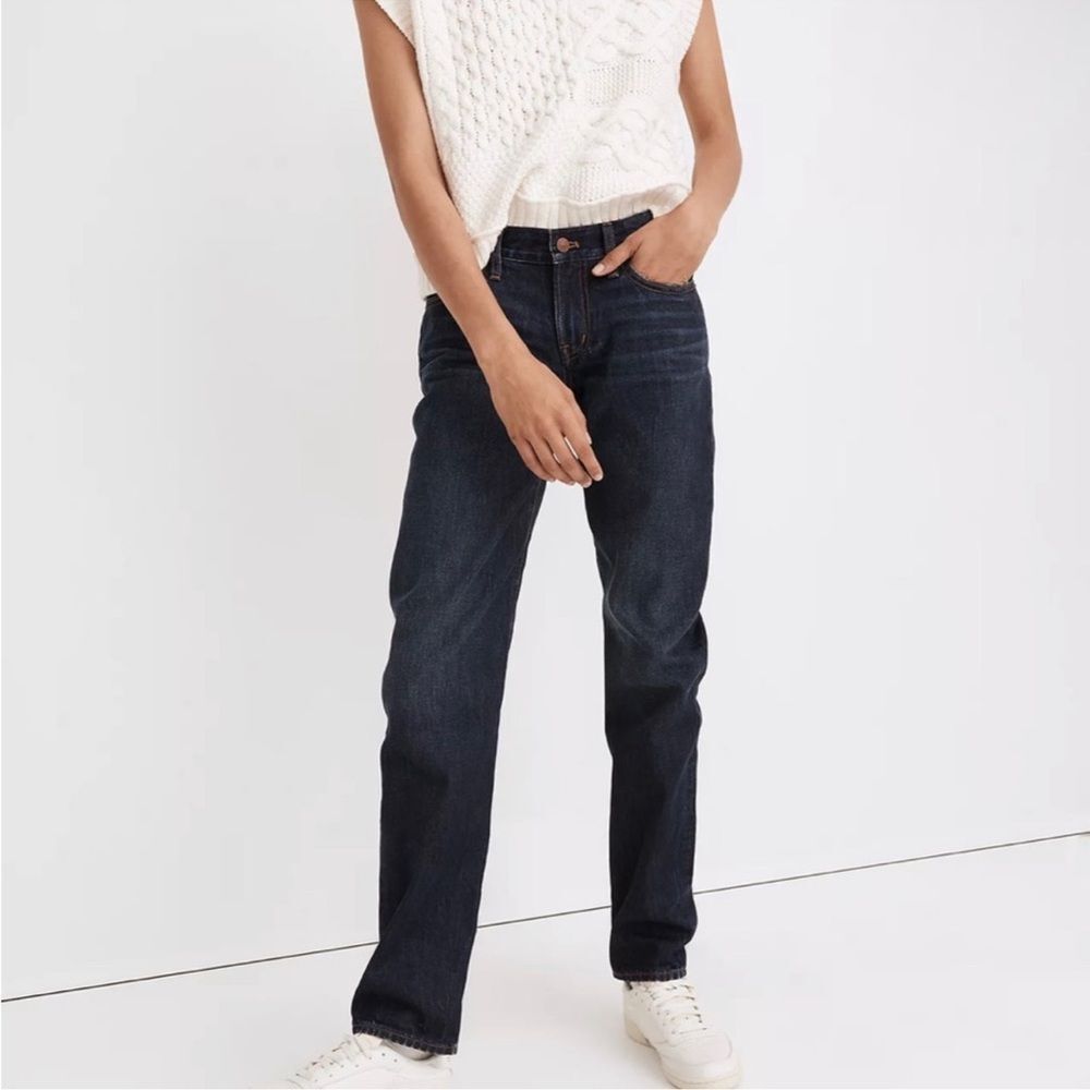 NWT MADEWELL The Low Rise Perfect Vintage Straight Jeans Dark Wash Size 24